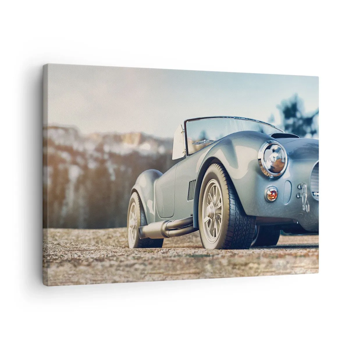 Quadro em tela - Carro conversível clássico em um cenário pitoresco - 70x50cm - Porque o estilo conta - Decoração de parede moderna para a sala de estar e quarto ARTTOR
