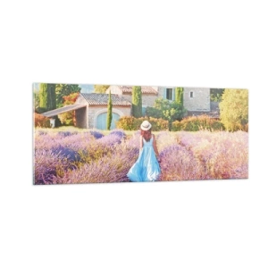 Quadro em vidro - Menina Lavanda - 100x40 cm