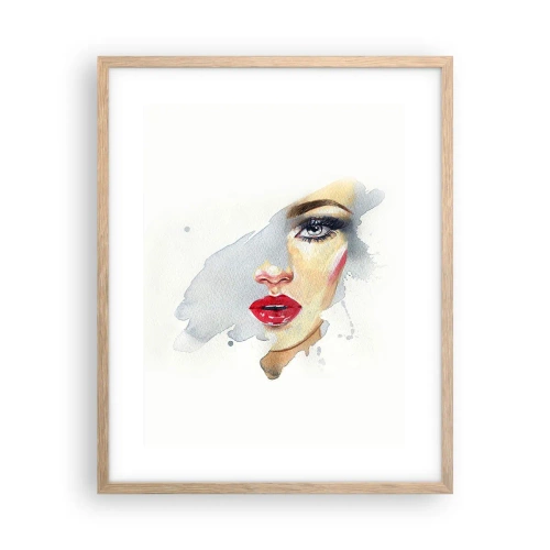 Pôster com moldura de carvalho claro - Reflexão numa gota de água - 40x50 cm