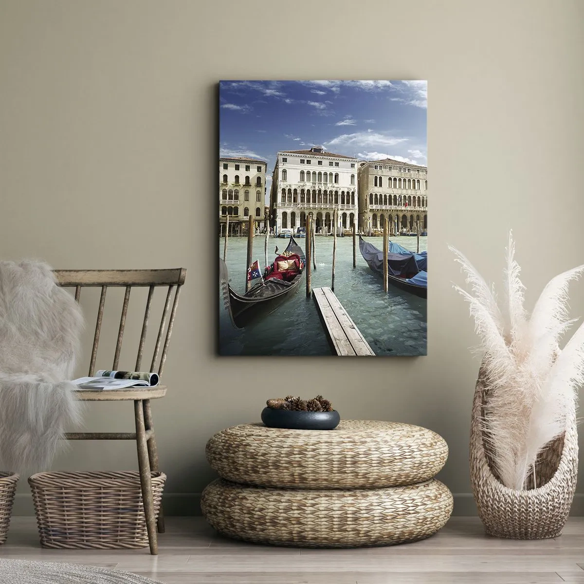 Quadro em tela - Palácios em azul - 45x80 cm