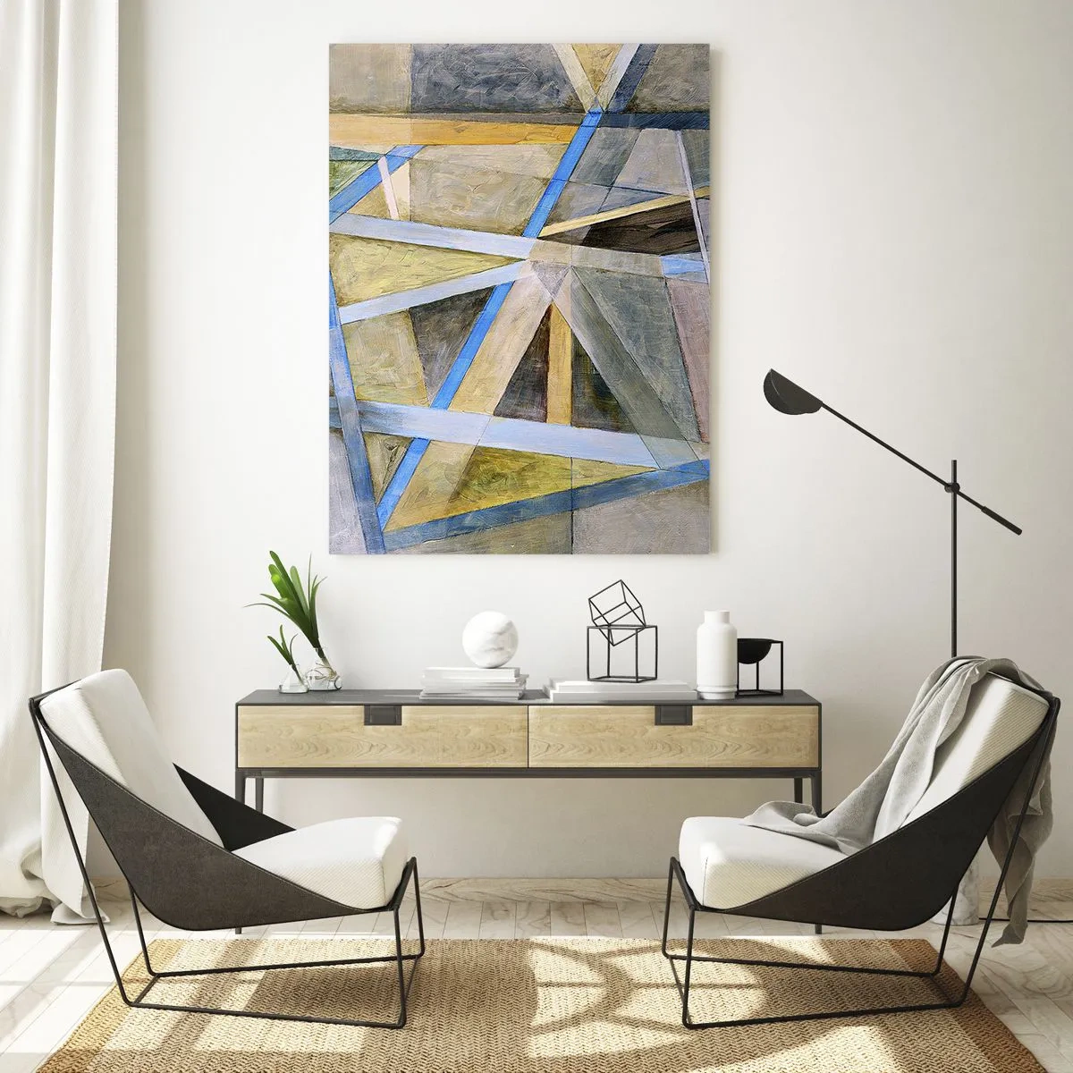 Quadro em vidro - Em linha reta ou na diagonal? - 50x70 cm