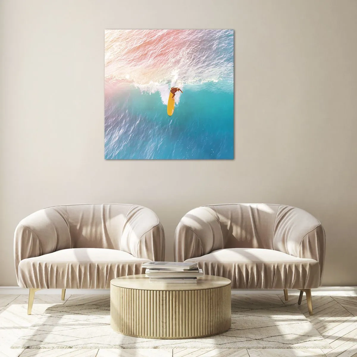Quadro em vidro - Cavaleiro oceânico - 30x30 cm