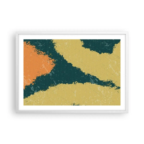 Pôster em moldura branca - Abstração – movimento lento - 70x50 cm