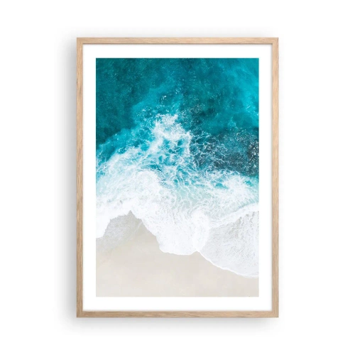 Pôster com moldura de carvalho claro - Carícia natural - 50x70 cm