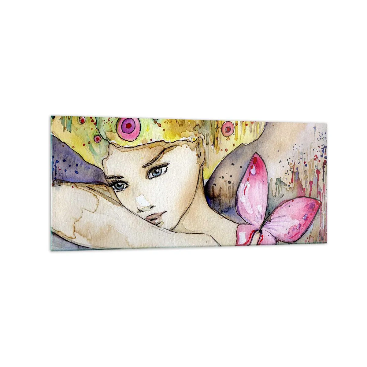 Quadro em vidro - Princesa borboleta - 120x50 cm