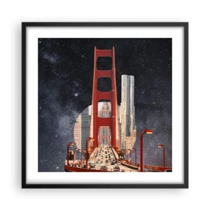 Pôster com moldura preta - Sempre no centro - 50x50 cm