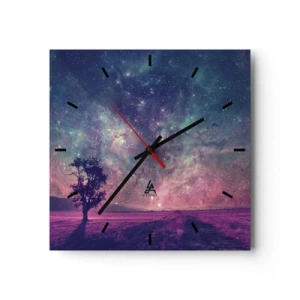 Relógio de parede - Relógio em vidro - Sob o céu mágico - 30x30 cm