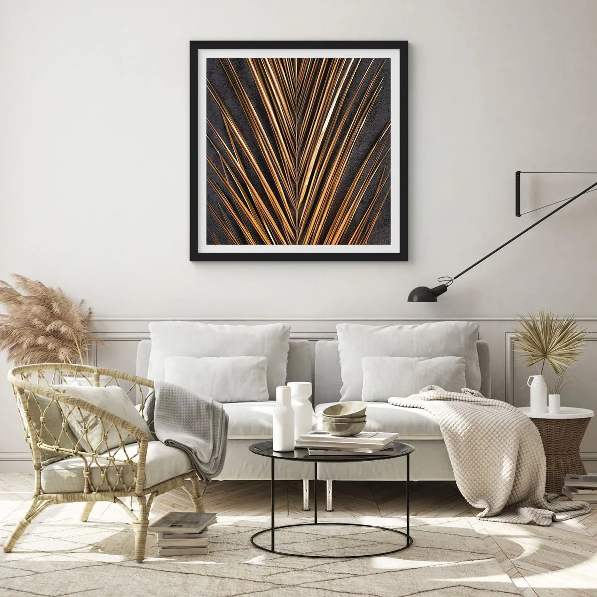 Pôster com moldura preta - Ouro dos trópicos - 50x50 cm