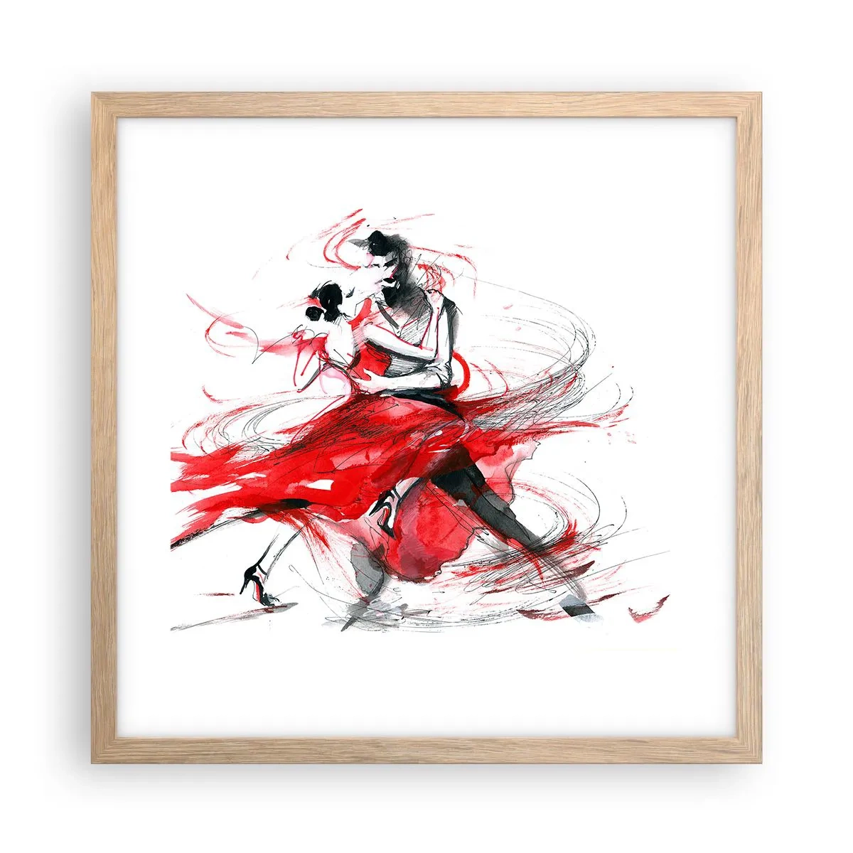 Pôster com moldura de carvalho claro - Tango - o ritmo da paixão - 40x40 cm