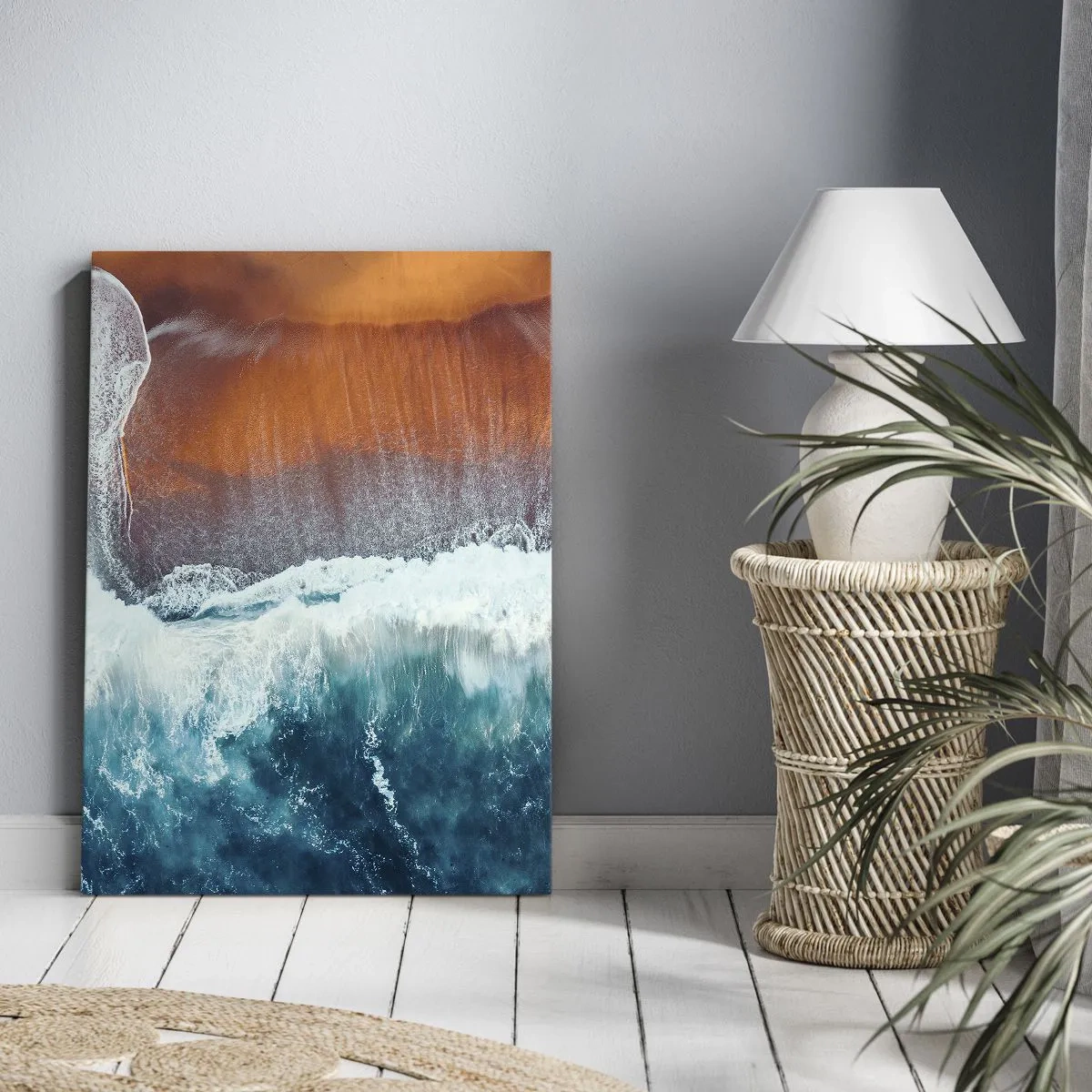 Quadro em tela - Toque do oceano - 65x120 cm