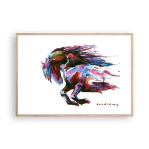 Pôster com moldura de carvalho claro - Em êxtase - 100x70 cm