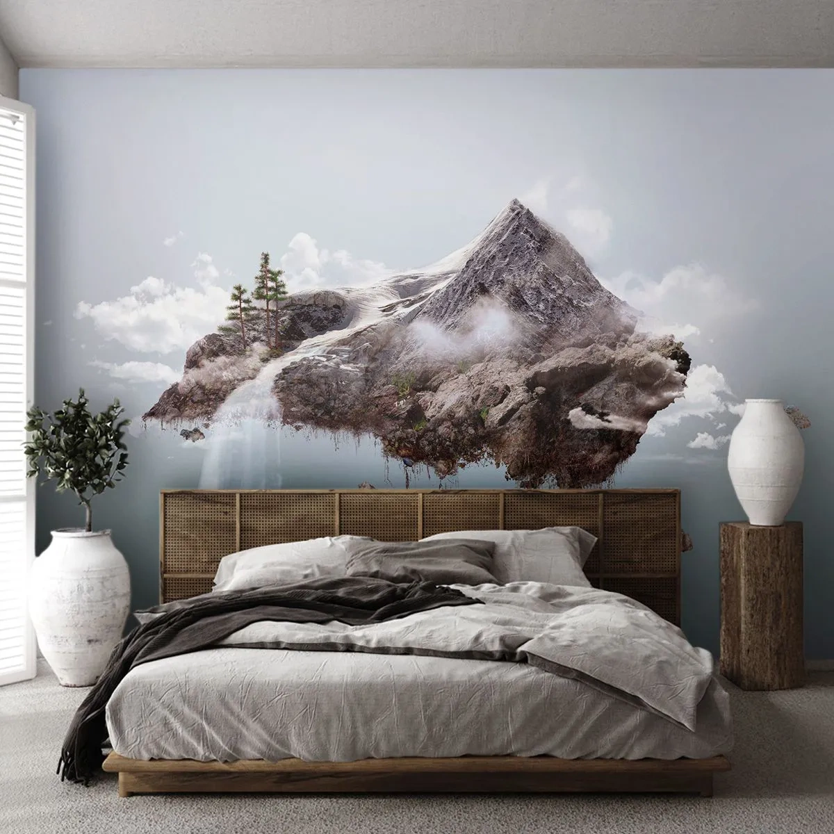 Papel de Parede Premium Canvas - Pelos olhos de um surrealista - Abstração, Fantasia, Ilha - 500x350 cm