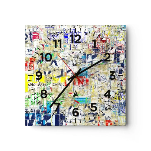 Relógio de parede - Relógio em vidro - Simplesmente agradável aos olhos - 30x30 cm