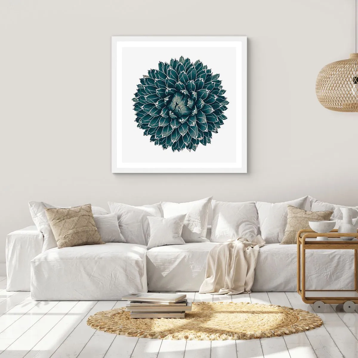 Pôster em moldura branca - Estrela do Deserto - 40x40 cm