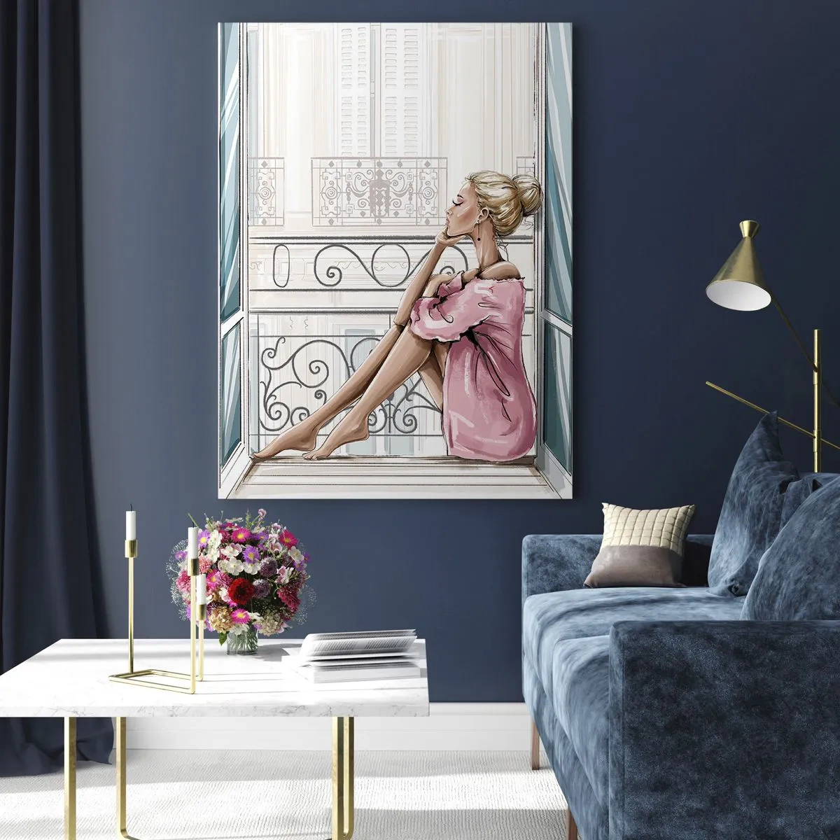 Quadro em vidro - Manhã em Paris - 50x70 cm