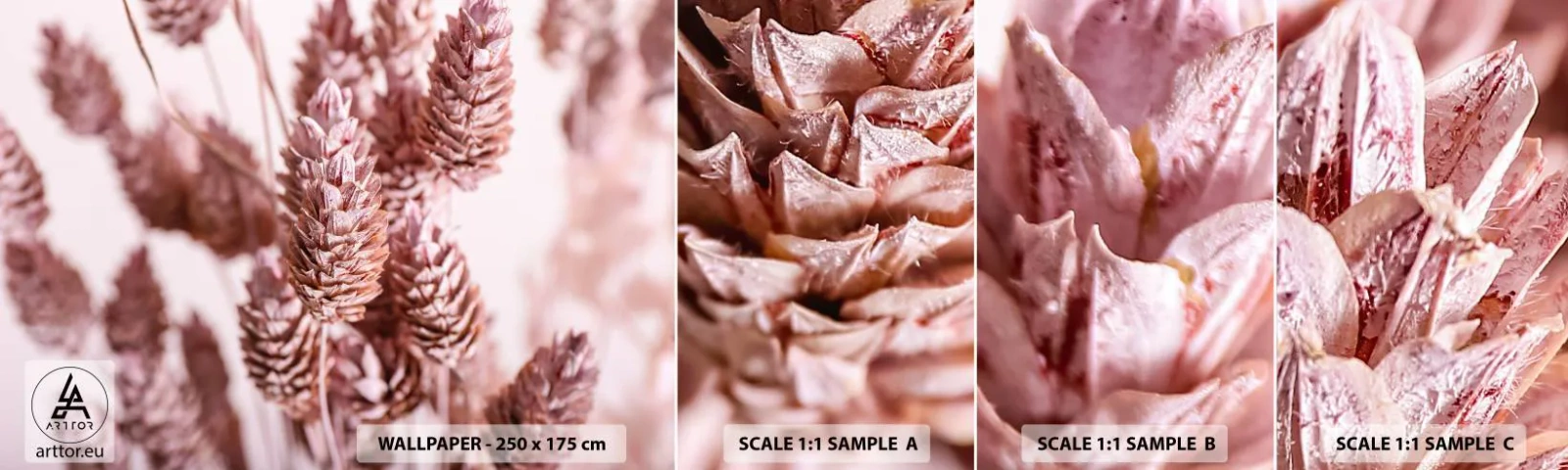 Amostra de Papel de Parede Standard Eco - Aparentemente discreto - Flor Seca, Flor, Prado - 100x30 cm