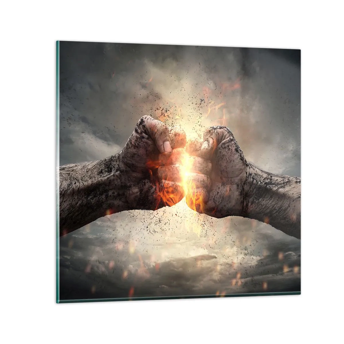 Quadro em vidro - Prepare-se para a luta - 50x50 cm