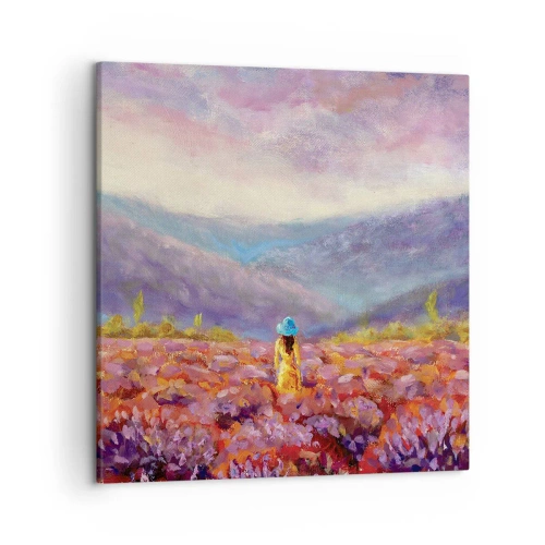 Quadro em tela - No mundo da lavanda - 50x50 cm