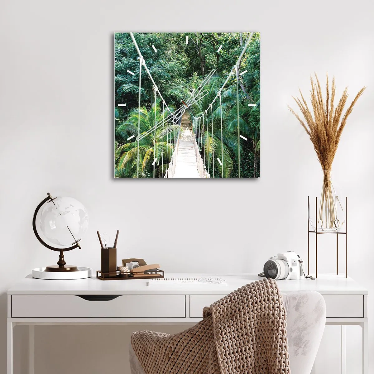 Relógio de parede - Relógio em vidro - Bem-vindo à selva! - 40x40 cm