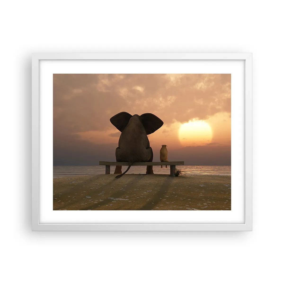 Pôster em moldura branca - Como é bom ficarmos em silêncio juntos - 50x40 cm