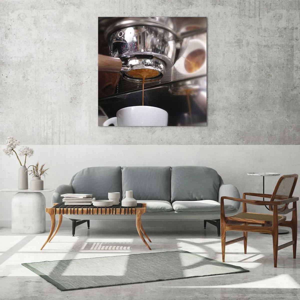 Quadro em vidro - Boa hora do dia - 70x70 cm