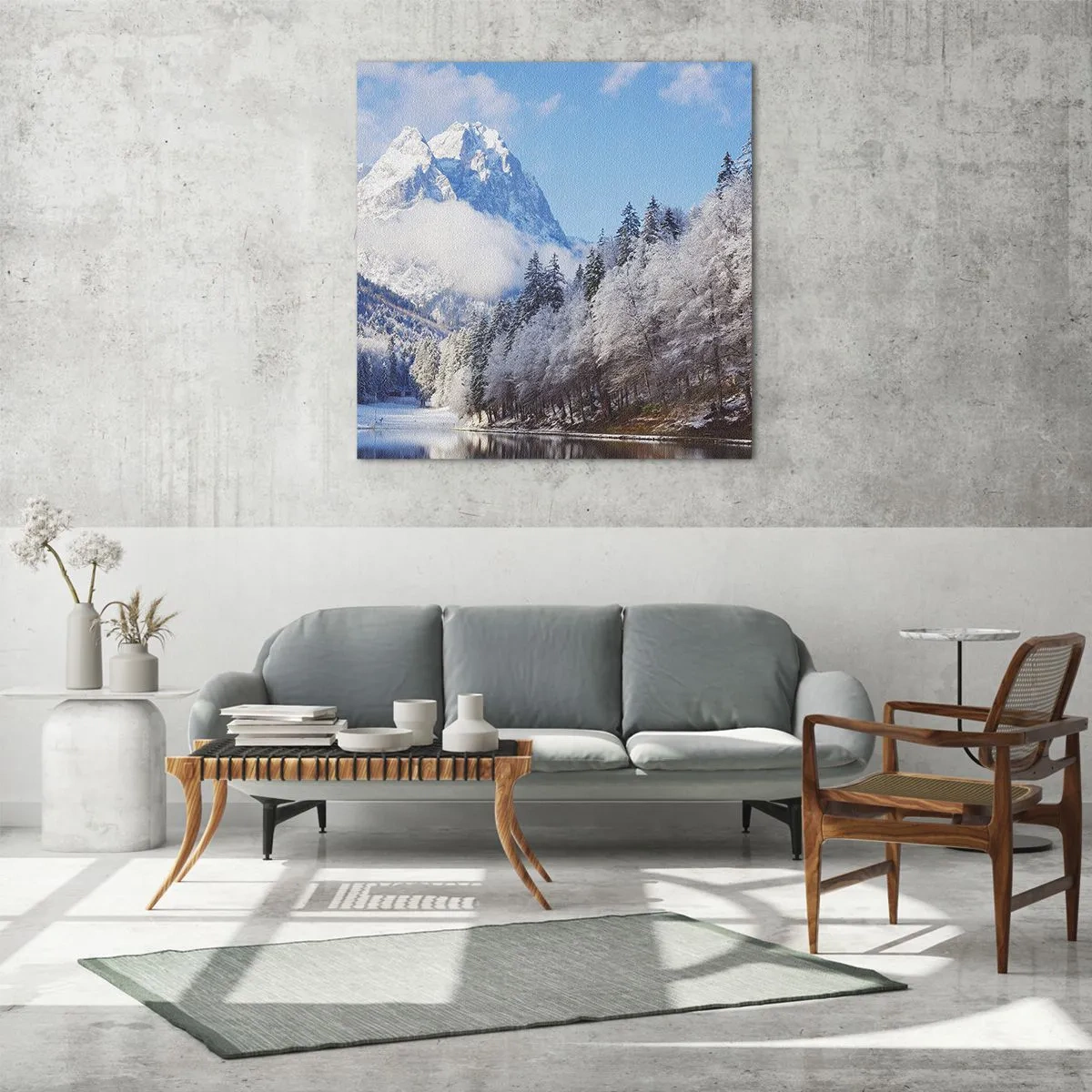 Quadro em vidro - Guarda de neve - 60x60 cm