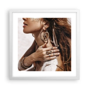 Pôster em moldura branca - A rainha da praia selvagem - 40x40 cm