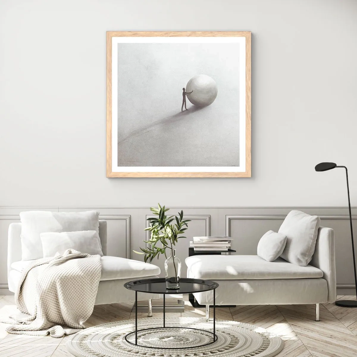 Pôster com moldura de carvalho claro - O Jogo da Vida - 30x30 cm