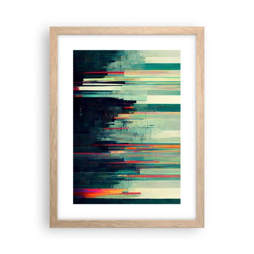 Pôster com moldura de carvalho claro - Cidade futurista - 30x40 cm
