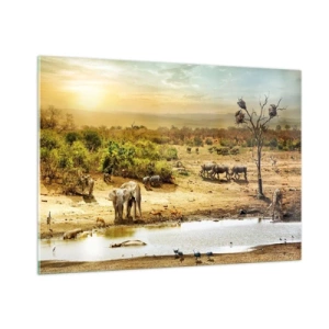 Quadro em vidro - Um rio corria no Éden... - 100x70 cm