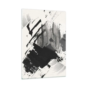 Quadro em vidro - Abstração – expressão do preto - 50x70 cm