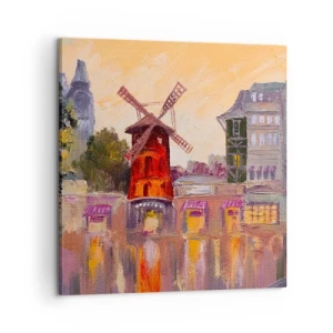 Quadro em tela - Ícones parisienses – Moulin Rouge - 60x60 cm