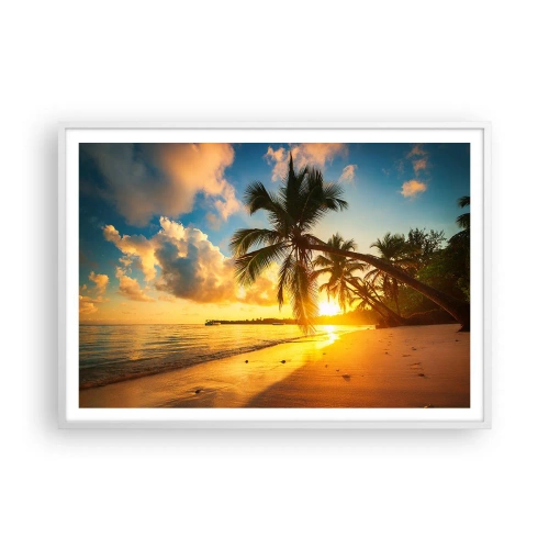 Pôster em moldura branca - Um sonho caribenho - 100x70 cm