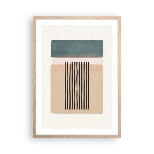 Pôster com moldura de carvalho claro - Está tudo bem - 50x70 cm