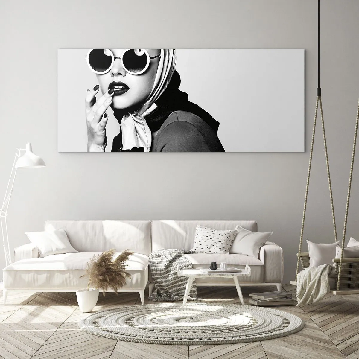 Quadro em vidro - Saudações dos anos 60 - 100x40 cm