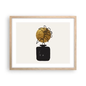 Pôster com moldura de carvalho claro - A beleza vale seu peso em ouro - 50x40 cm