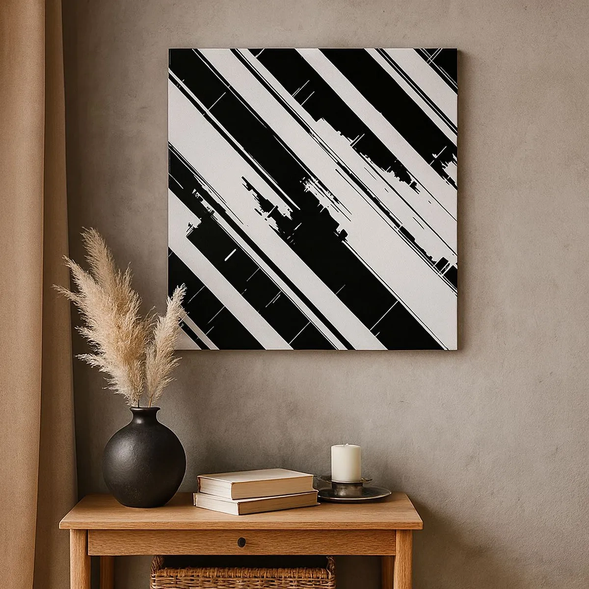 Quadro em tela - Uma composição intensa e dinâmica - 30x30 cm