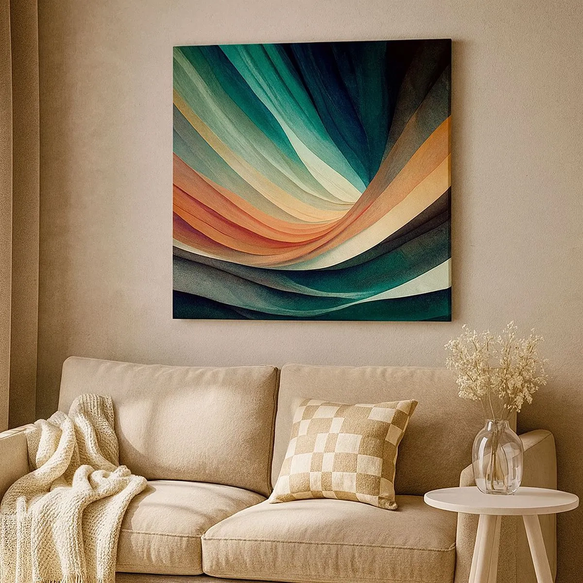 Quadro em tela - Tecido de cores - 30x30 cm