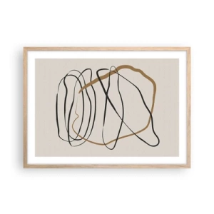 Pôster com moldura de carvalho claro - Composição – dança em loop - 70x50 cm