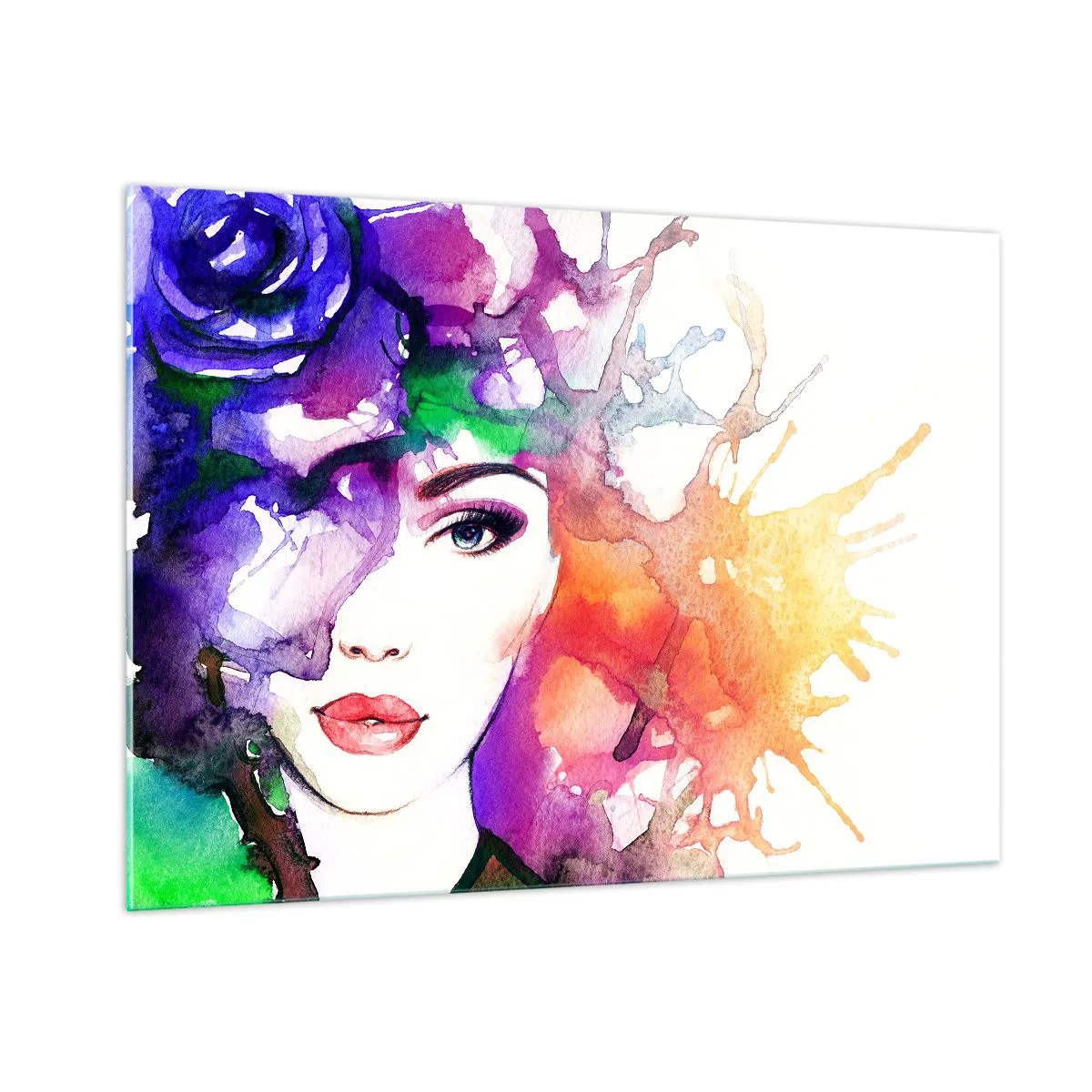 Quadro em vidro - Com a cabeça nas nuvens - 100x70 cm