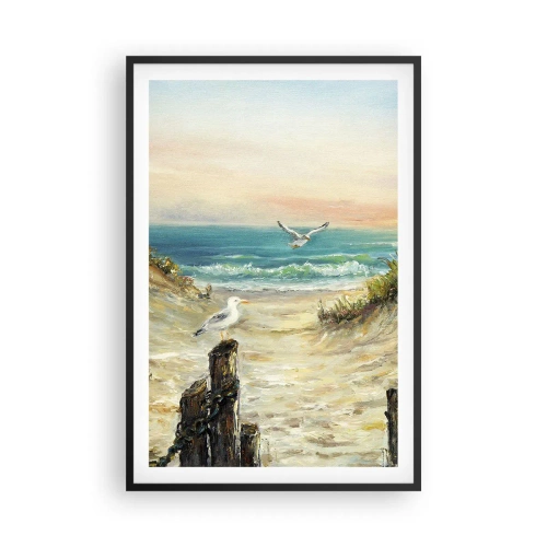 Pôster com moldura preta - Refúgio sem vento - 61x91 cm