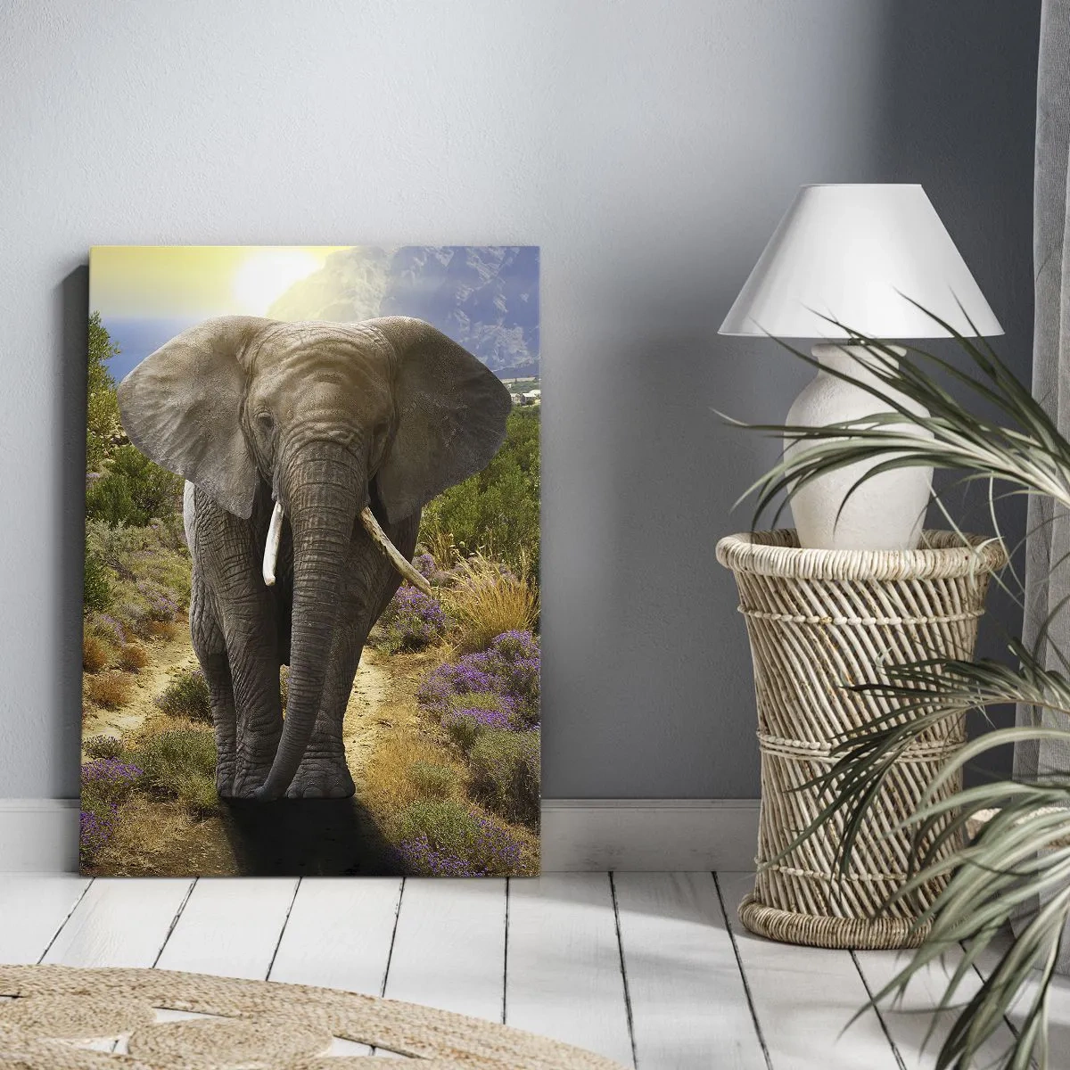 Quadro em tela - Assim era o Éden - 55x100 cm