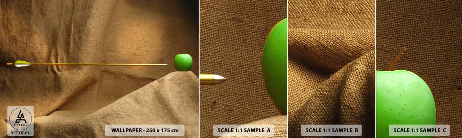 Amostra de papel de parede autocolante Deluxe Sticker - Invocando o espírito de Wilhelm Tell - Gráficos, Abstração, Flecha de tiro com arco - 100x30 cm