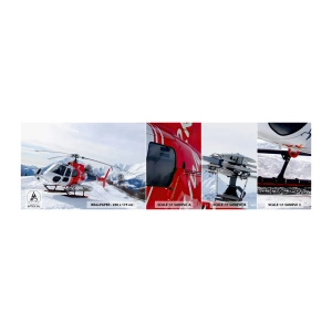Amostra de papel de parede autocolante Deluxe Sticker - Sempre pronto - Helicóptero, Paisagem, Alpes - 100x30 cm