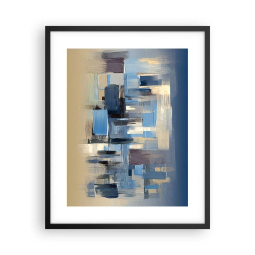 Pôster com moldura preta - Construção azul - 40x50 cm