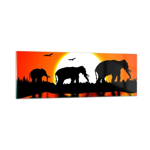 Quadro em vidro - Uma pequena bebida à noite - 90x30 cm