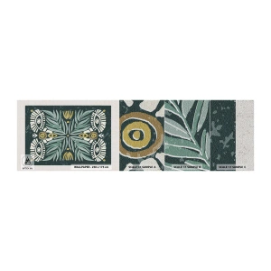 Amostra de papel de parede Premium Sand - Como um recorte folclórico - Boho, Padrão, Botânica - 100x30 cm
