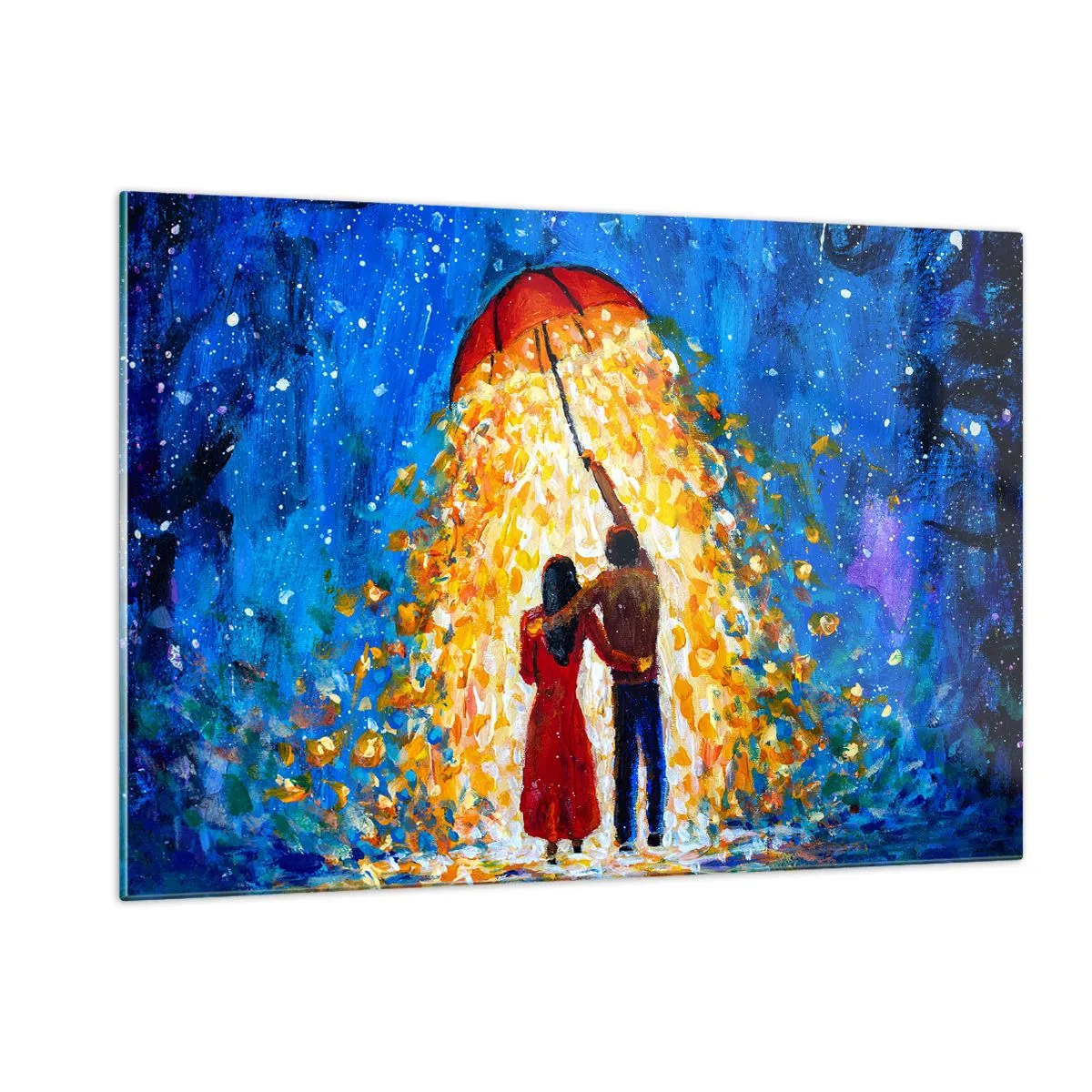 Quadro em vidro - A magia de uma noite chuvosa? - 120x80 cm