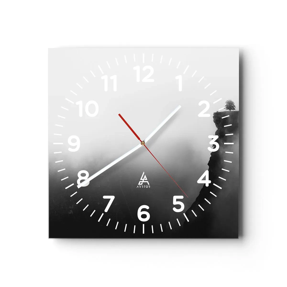 Relógio de parede - Relógio em vidro - No limite do mundo - 30x30 cm