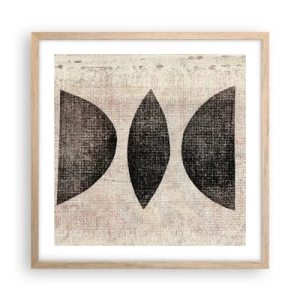 Pôster com moldura de carvalho claro - Abstração étnica - 50x50 cm